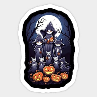 Halloween Cats Ghosts for Spooky Season Sticker